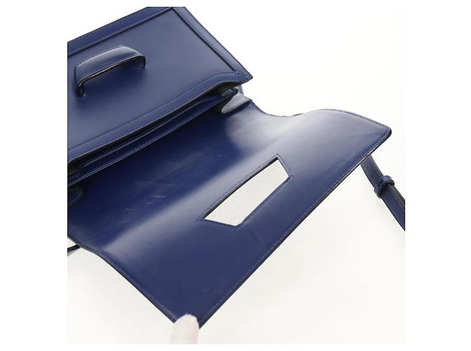 Borsa a Spalla LOEWE Barcelona in Pelle Blu Oro Auth ka587V D'oro - vista 22