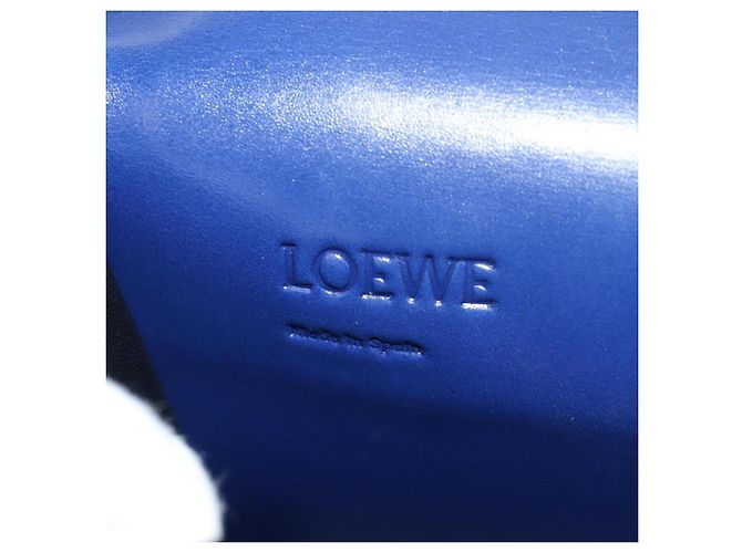 Borsa a Spalla LOEWE Barcelona in Pelle Blu Oro Auth ka587V D'oro - vista 23