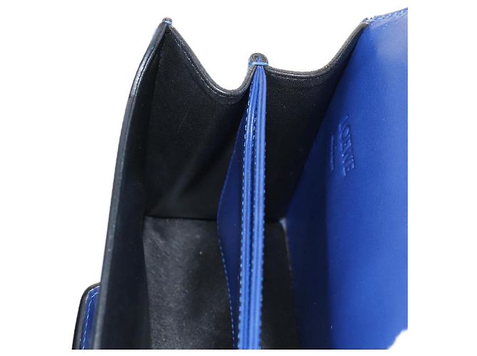 Borsa a Spalla LOEWE Barcelona in Pelle Blu Oro Auth ka587V D'oro - vista 25