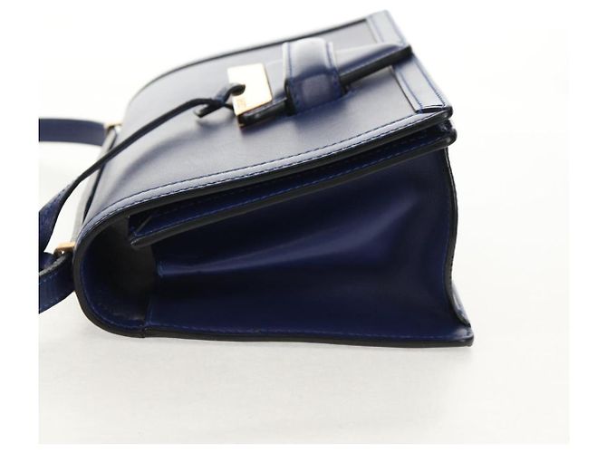 Borsa a Spalla LOEWE Barcelona in Pelle Blu Oro Auth ka587V D'oro - vista 3