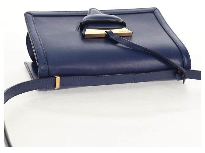 Borsa a Spalla LOEWE Barcelona in Pelle Blu Oro Auth ka587V D'oro - vista 6