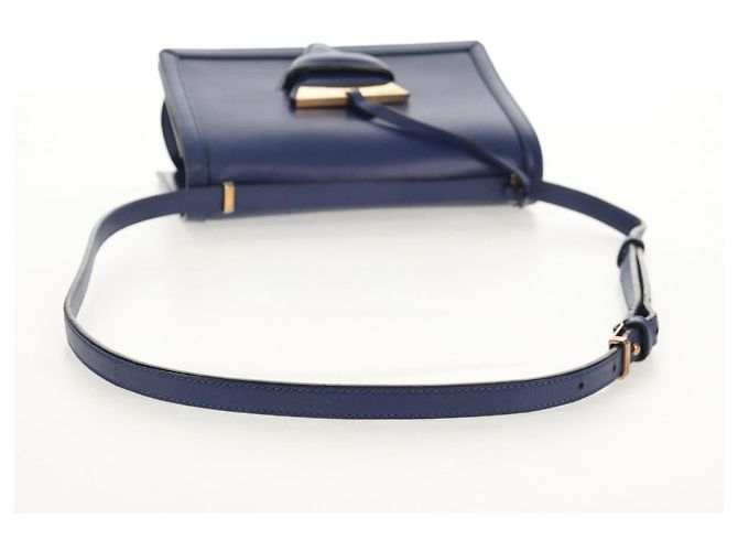 Borsa a Spalla LOEWE Barcelona in Pelle Blu Oro Auth ka587V D'oro - vista 7