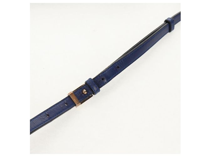 Borsa a Spalla LOEWE Barcelona in Pelle Blu Oro Auth ka587V D'oro - vista 8