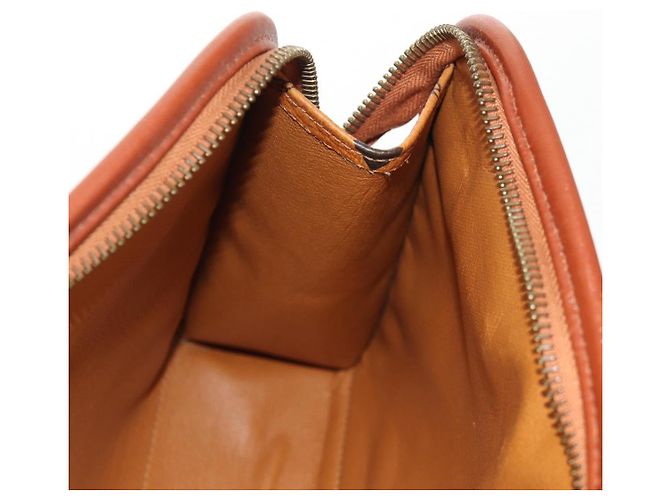 MCM Logogram Vicetos Bolso Clutch de PVC Cuero Marrón Dorado Auth am9844V - vista 14