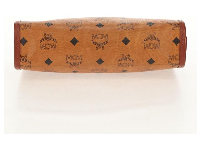 MCM Logogram Vicetos Bolso Clutch de PVC Cuero Marrón Dorado Auth am9844V - vista 7