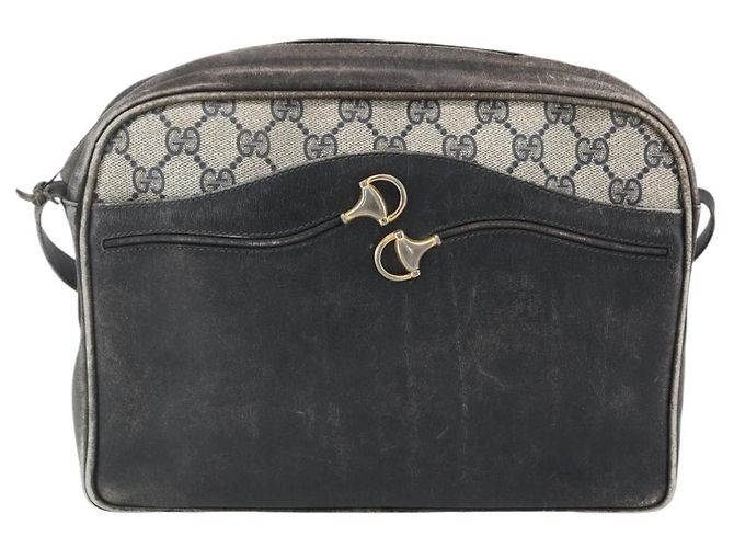 Gucci Borsa a Spalla GG Supreme in PVC Blu Auth 151552 Blu navy - vista 13
