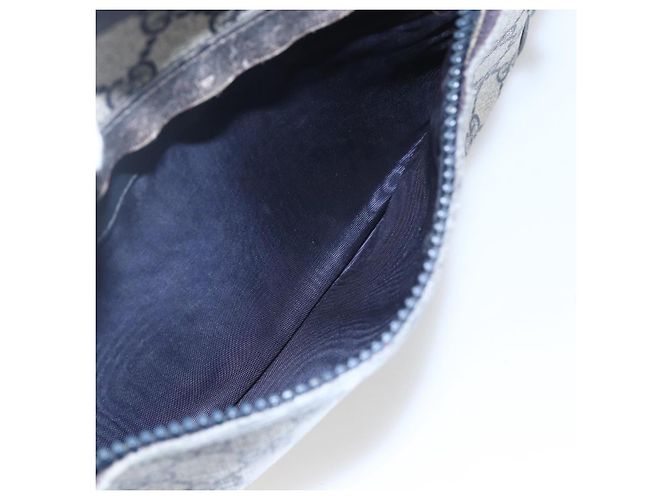 Gucci Borsa a Spalla GG Supreme in PVC Blu Auth 151552 Blu navy - vista 22