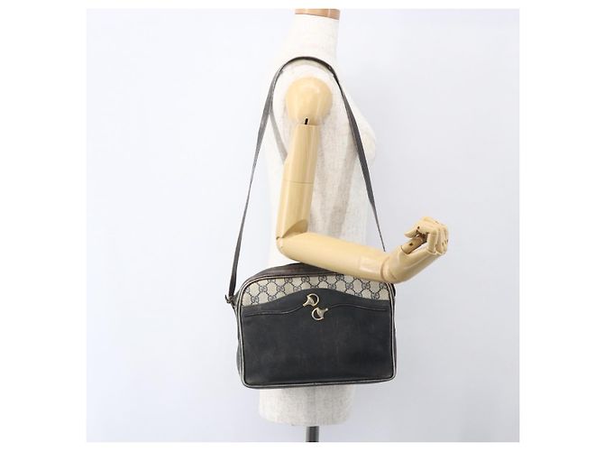 Gucci Borsa a Spalla GG Supreme in PVC Blu Auth 151552 Blu navy - vista 23