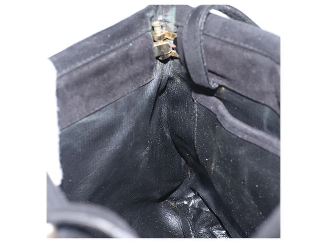Borsa a Spalla Vala in Pelle Scamosciata Nera e Oro Salvatore Ferragamo Auth bs31358 Nero D'oro - vista 19