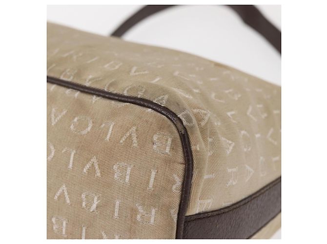 Bulgari BVLGARI Schultertasche aus Canvas Beige Silber Authentisch 151725 - Ansicht 11