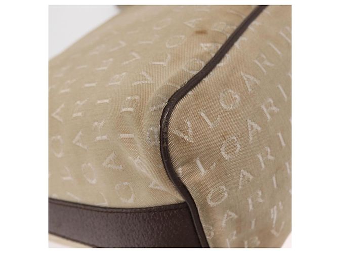 Bulgari BVLGARI Schultertasche aus Canvas Beige Silber Authentisch 151725 - Ansicht 12