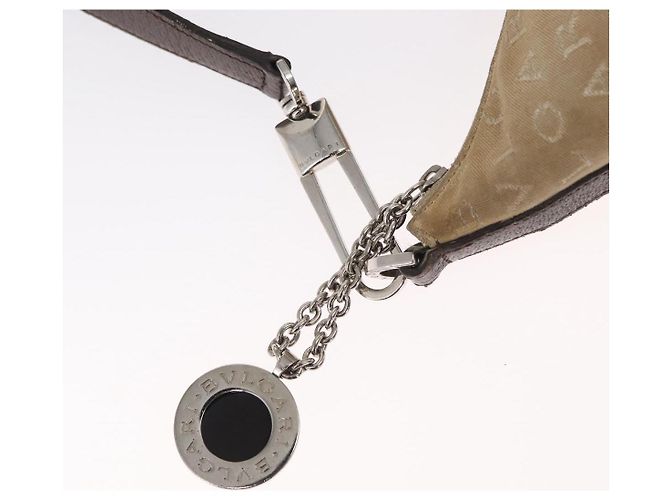 Bulgari BVLGARI Schultertasche aus Canvas Beige Silber Authentisch 151725 - Ansicht 14