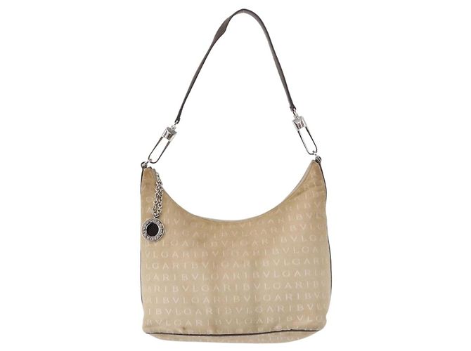 Bulgari BVLGARI Schultertasche aus Canvas Beige Silber Authentisch 151725 - Ansicht 2