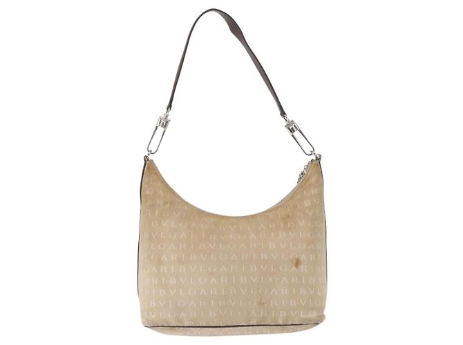 Bulgari BVLGARI Schultertasche aus Canvas Beige Silber Authentisch 151725 - Ansicht 3