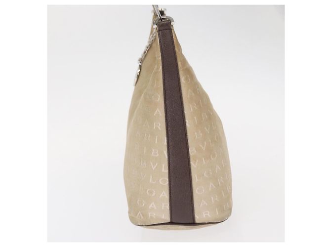 Bulgari BVLGARI Schultertasche aus Canvas Beige Silber Authentisch 151725 - Ansicht 4