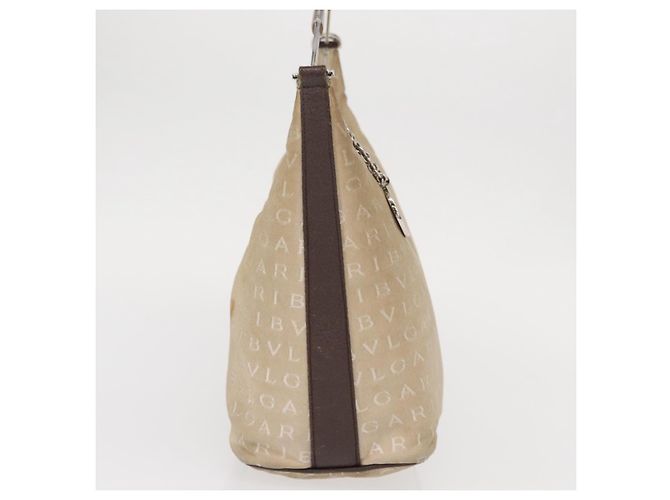 Bulgari BVLGARI Schultertasche aus Canvas Beige Silber Authentisch 151725 - Ansicht 5