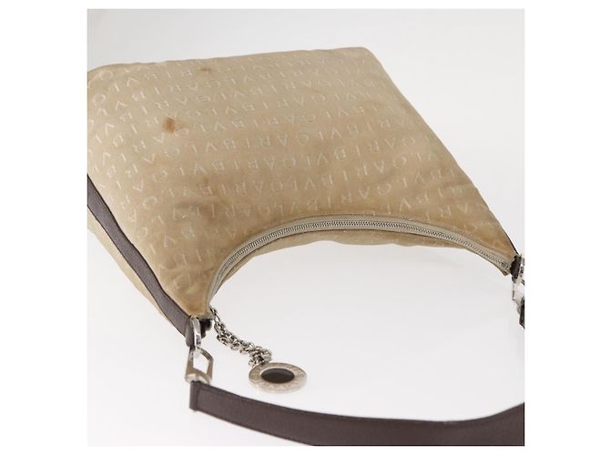 Bulgari BVLGARI Schultertasche aus Canvas Beige Silber Authentisch 151725 - Ansicht 6