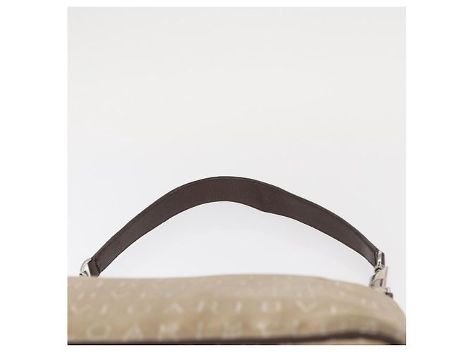 Bulgari BVLGARI Schultertasche aus Canvas Beige Silber Authentisch 151725 - Ansicht 8