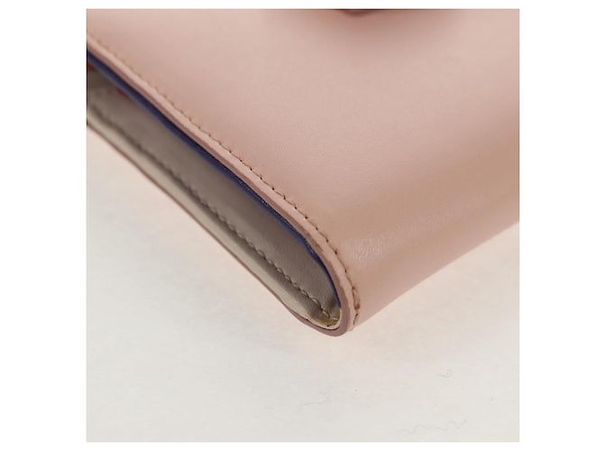 Cartera larga de cuero Vala Salvatore Ferragamo Rosa Plata Auth am9912V - vista 14