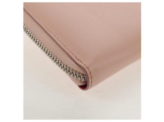 Cartera larga de cuero Vala Salvatore Ferragamo Rosa Plata Auth am9912V - vista 16