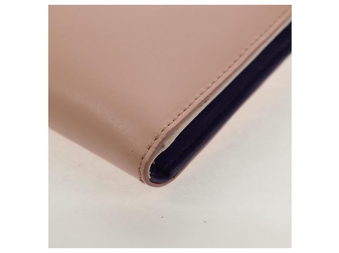 Cartera larga de cuero Vala Salvatore Ferragamo Rosa Plata Auth am9912V - vista 17