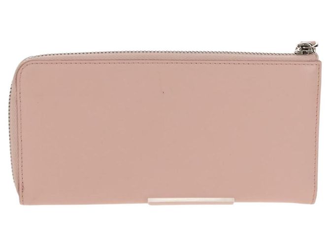 Cartera larga de cuero Vala Salvatore Ferragamo Rosa Plata Auth am9912V - vista 2