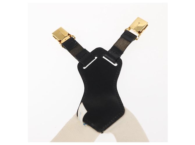 Chanel Suspensórios de lona de couro branco CC Auth mr1577 - vista 12