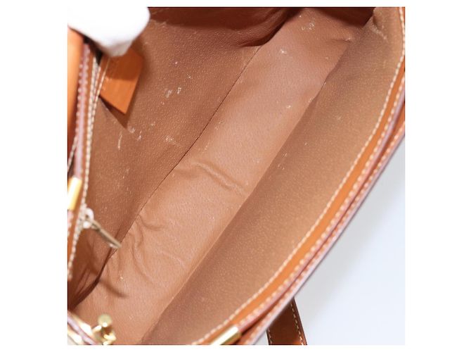 Céline Borsa a Spalla in Tela Macadam CELINE in Pelle PVC Marrone Oro Auth ki6185 D'oro - vista 10