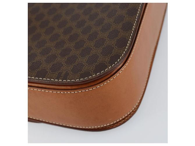 Céline Borsa a Spalla in Tela Macadam CELINE in Pelle PVC Marrone Oro Auth ki6185 D'oro - vista 17