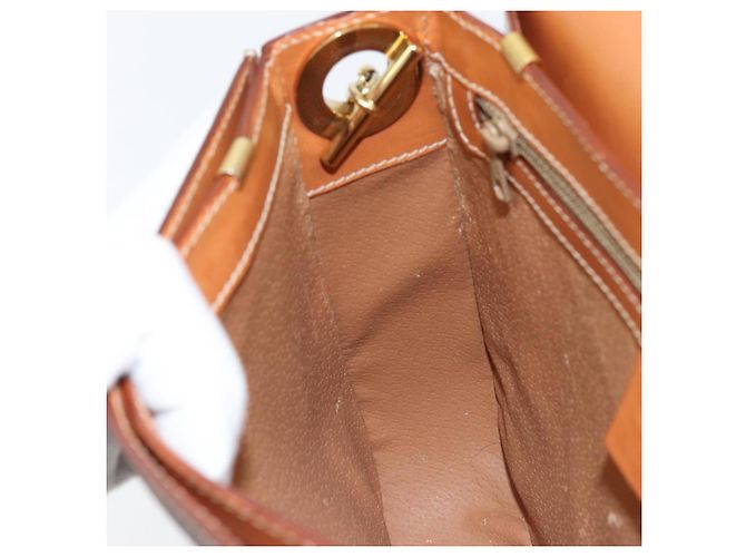 Céline Borsa a Spalla in Tela Macadam CELINE in Pelle PVC Marrone Oro Auth ki6185 D'oro - vista 21