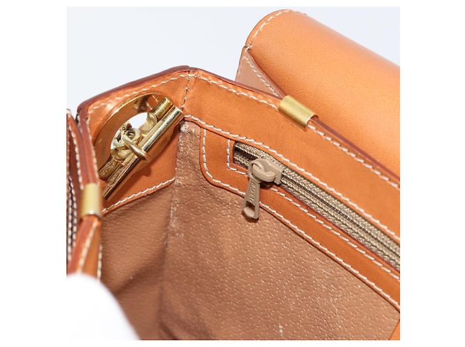 Céline Borsa a Spalla in Tela Macadam CELINE in Pelle PVC Marrone Oro Auth ki6185 D'oro - vista 22