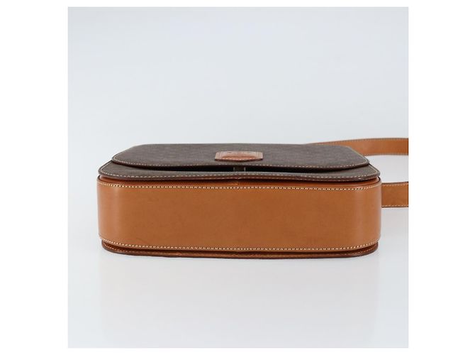Céline Borsa a Spalla in Tela Macadam CELINE in Pelle PVC Marrone Oro Auth ki6185 D'oro - vista 5