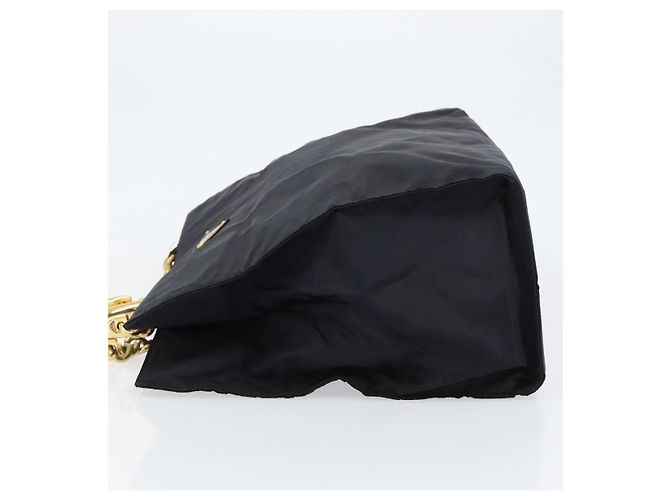 PRADA Borsa a mano in nylon nero e oro Auth ar13780 D'oro - vista 4