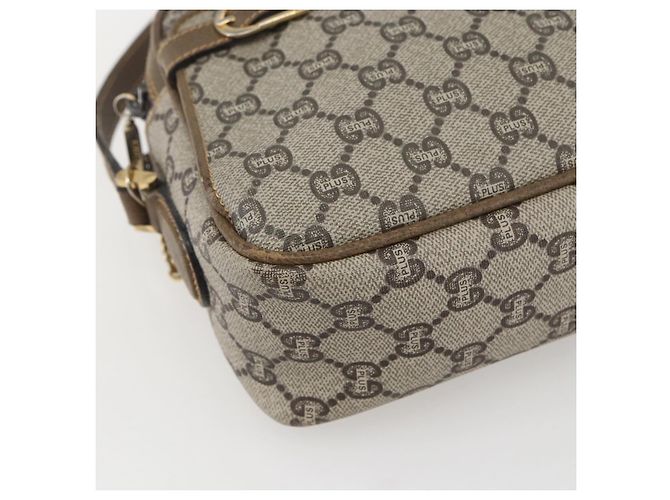 GUCCI GG Plus Supreme Schultertasche aus PVC-Leder Beige Gold Auth 151550 Golden - Ansicht 15