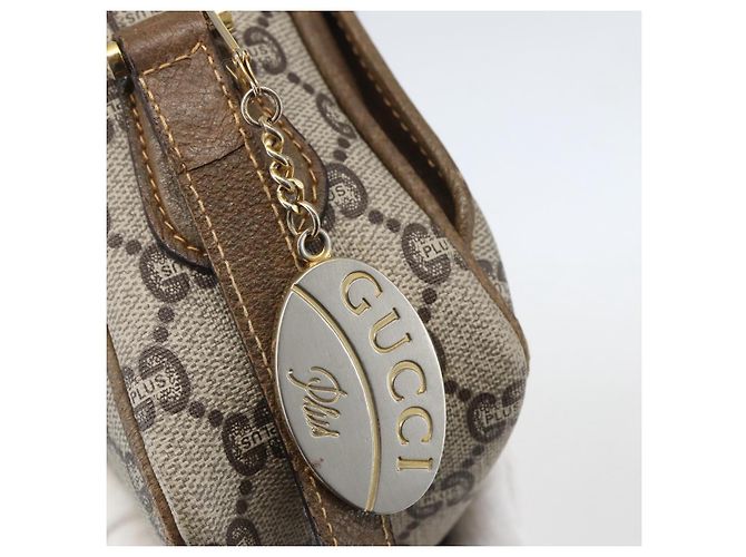 GUCCI GG Plus Supreme Schultertasche aus PVC-Leder Beige Gold Auth 151550 Golden - Ansicht 18