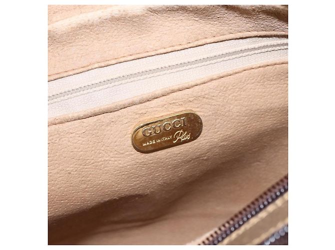 GUCCI GG Plus Supreme Schultertasche aus PVC-Leder Beige Gold Auth 151550 Golden - Ansicht 19