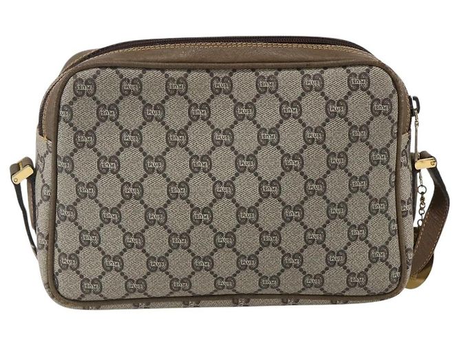 GUCCI GG Plus Supreme Schultertasche aus PVC-Leder Beige Gold Auth 151550 Golden - Ansicht 2