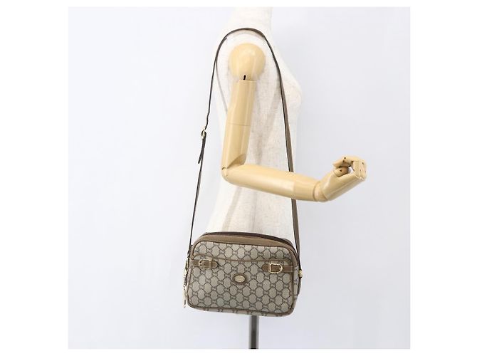 GUCCI GG Plus Supreme Schultertasche aus PVC-Leder Beige Gold Auth 151550 Golden - Ansicht 25