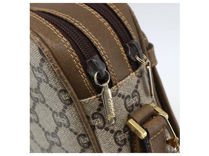 GUCCI GG Plus Supreme Schultertasche aus PVC-Leder Beige Gold Auth 151550 Golden - Ansicht 9