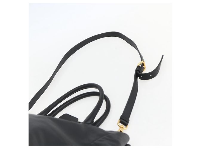 PRADA Borsa a Mano in Pelle 2 in 1 Nera Oro Auth yk19782 Nero D'oro - vista 10