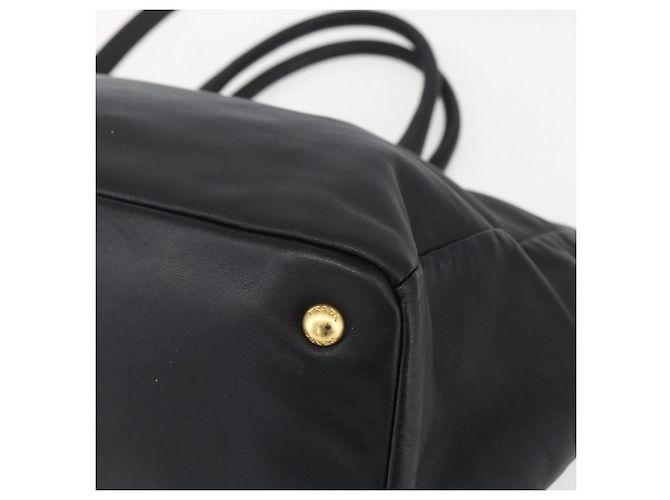 PRADA Borsa a Mano in Pelle 2 in 1 Nera Oro Auth yk19782 Nero D'oro - vista 12