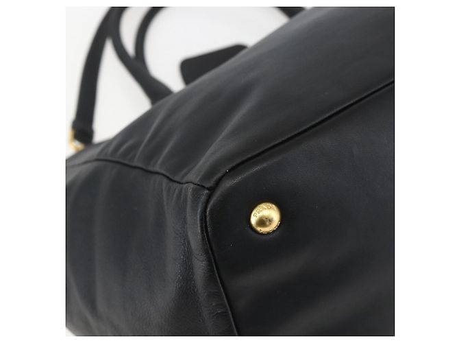 PRADA Borsa a Mano in Pelle 2 in 1 Nera Oro Auth yk19782 Nero D'oro - vista 13