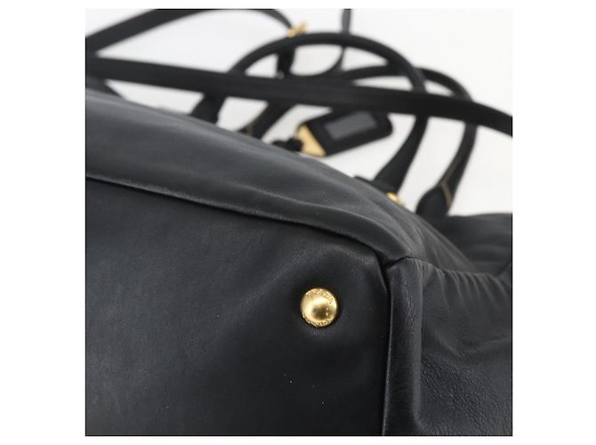 PRADA Borsa a Mano in Pelle 2 in 1 Nera Oro Auth yk19782 Nero D'oro - vista 14
