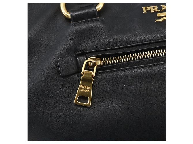 PRADA Borsa a Mano in Pelle 2 in 1 Nera Oro Auth yk19782 Nero D'oro - vista 17
