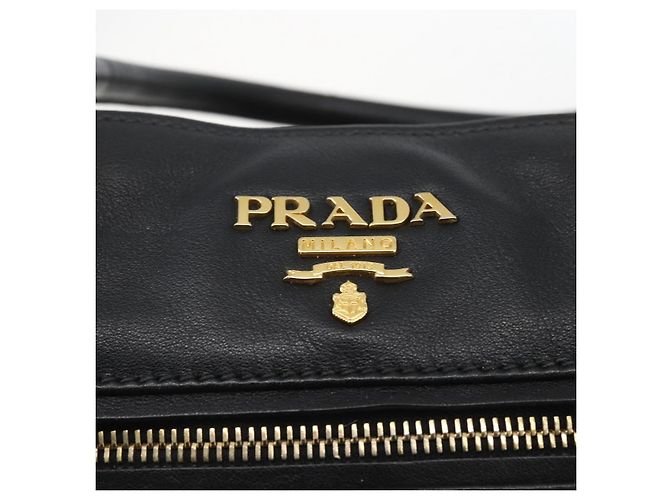 PRADA Borsa a Mano in Pelle 2 in 1 Nera Oro Auth yk19782 Nero D'oro - vista 18