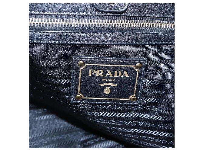 PRADA Borsa a Mano in Pelle 2 in 1 Nera Oro Auth yk19782 Nero D'oro - vista 19