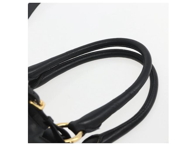 PRADA Borsa a Mano in Pelle 2 in 1 Nera Oro Auth yk19782 Nero D'oro - vista 8