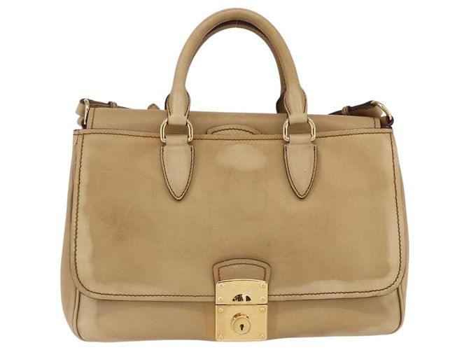 Borsa Miu Miu in pelle 2 in 1 beige oro Auth 153125 D'oro - vista 2