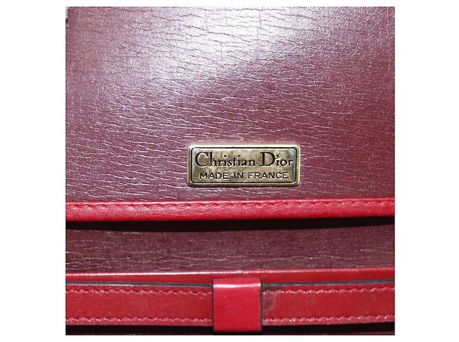 Borsa a mano in pelle Christian Dior 2 in 1 Rossa Oro Auth BA8209 Rosso D'oro - vista 11