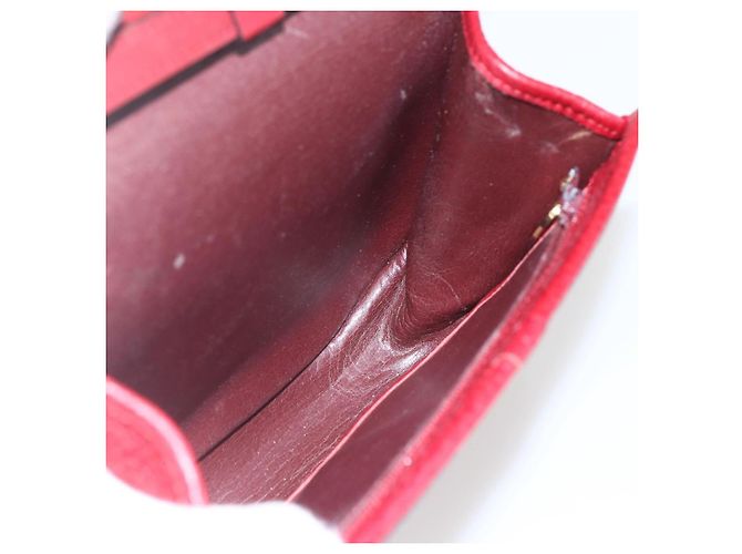 Borsa a mano in pelle Christian Dior 2 in 1 Rossa Oro Auth BA8209 Rosso D'oro - vista 18